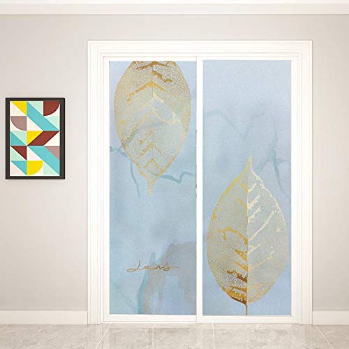 Window Film Privacy Gloden Leaf Window Clings Non Adhesive Glass Windows Door Window Covering Decortive Window Tint for Home 31.4
