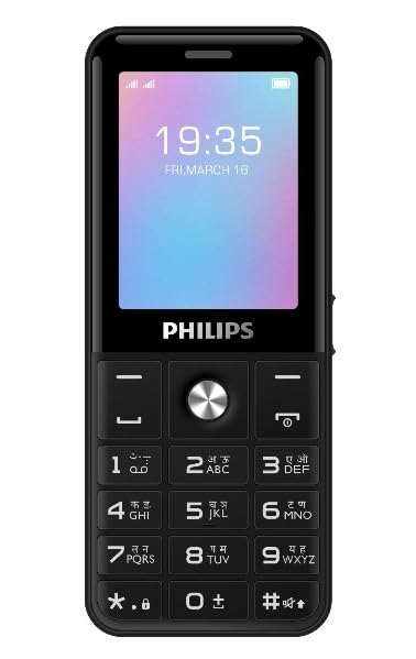 Image of Philips All-New E2221 Sleek & Stylish |Keypad Mobile with 2.4 inch Screen|2500 MAH Battery | 2030mm Speaker| Wireless FM | Bright Torch| Digital Camera|Black
