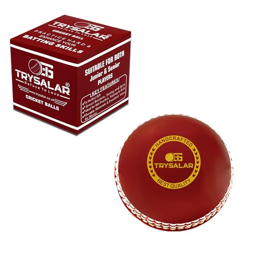 TrySalar Soft Cricket Rubber Ball Indoor/Outdoor for Junior Youth Adult Training, Coaching, Practice Excellent Bounce with Durable Traditional Seams Hand Stitched (Red-1Pcs)