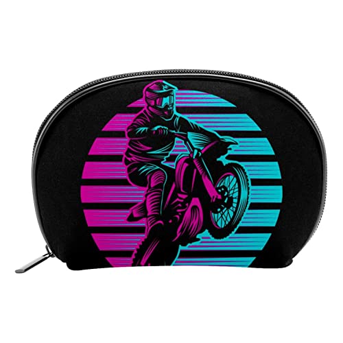 Paisaje de Motocross Bolsa de Maquillaje Bolsa de Viaje portátil Bolsa con Cremallera para cosméticos Cover