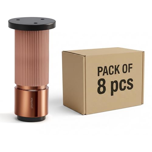 Image of Plantex 4 Inch Sofa Leg for Bed Furniture /Aluminium Sofa Leg for Table /Support Legs /Furniture Leg - Pair of 4 (8 Piece) (DTS-77,Rose Gold)
