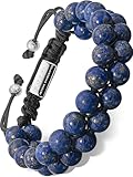 RTZN® Lapis Lazuli Bracelet for Men – Premium Artisan Handcrafted Authentic Blue Lapis Lazuli Mala Bead Bracelet – Adjustable Beaded Bracelets for Men (Morocco)