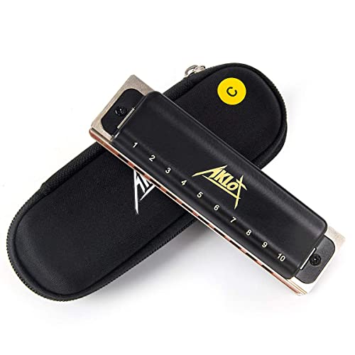 AKLOT Blues Harmonica 10 trous harpe diatonique clé de C Blues Harp 20 tons pour adulte et enfant avec étui rigide - Les Beatles, Paul McCartney, John Lennon, RIngo Starr, George Harrison AKLOT Blues Harmonica 10 trous harpe diatonique clé de C Blues Harp 20 tons pour adulte et enfant avec étui rigide – Image 3