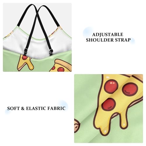 Pizza Pattern Girls Swimsuits Quick Dry Crossback One Piece Beach Swimwear Bathing Suit4