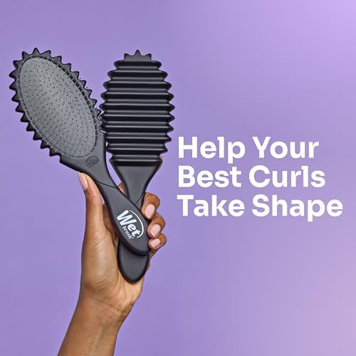 Image of Wet Brush Curl Shaper Detangler Brush, Black, Curl Defining for Curly and Coily Hair Types, IntelliFlex Bristles Detangle for Frizz-Free Shaping, Made for Women, Men & Kids
