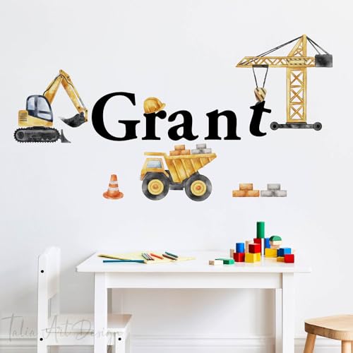 Vinilo decorativo camión excavadora para pared 50x38 cm