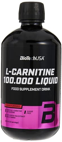 BioTechUSA L-Carnitine 100.000 | 2.000mg L-Carnitine | Sans sucre, sans lactose, sans gluten, 500 ml, Cérise