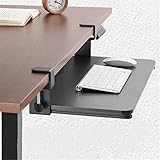 ☂ 【CONFORT ERGONÓMICO】: el diseño ergonómico mantiene el teclado a la altura del reposabrazos mientras escribe, alivia las tensiones de la muñeca, el cuello y el hombro; Soporte para teclado y mouse Los bordes redondeados brindan más seguridad.