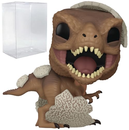 POP Jurassic Park Hatchling: Tyrannosaurus - T. Rex Hatchling Funko Vinyl Figure (Bundled with Compatible Box Protector Case), Multicolor, 3.75 inches