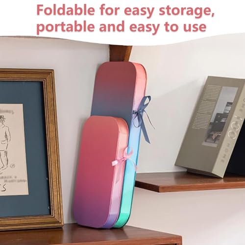 Taburete de papel plegable portátil redondo y mesa auxiliar multifunción 7