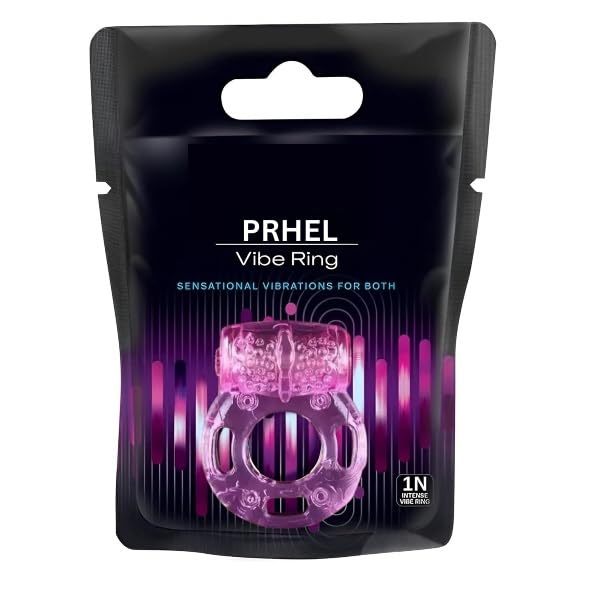 PRHEL Play Lubricant Gel, Cheeky Cherry - 5 ml & PHEL Vibe Ring, Sensational Vibrations, Purple