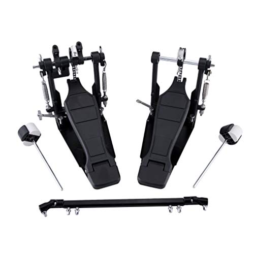 COMOTS Tambour Pédale Pied Double pédale de Grosse Caisse Kick Percussion Tambour Double Ensemble de pédale avec Simple Chaîne en Acier Dur