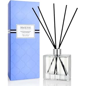 M&SENSE Reed Diffuser Set with Sticks 7.04oz, Sandalwood Lavender Scent Non Toxic Essential Oil Reed Diffuser for Home Bathroom Living Room, Housewarming Aromatherapy Diffuser MSENSE Reed Diffuser Set with Sticks 704oz Sandalwood Lavender Scent Non Toxic Essential Oil Reed Diffuser for Home Bathroom Living Room Housewarming Aromatherapy Diffuser
