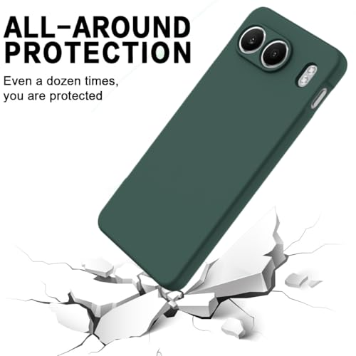 Image of DIZORO Microfiber Candy Compatible for Oneplus Nord 4 5G Smooth Touch Cushion Liquid Soft Silicone Gel Rubber Phone Cases Non-Slip Full Body Protective Shockproof Back Cover - Forest Green