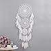 BBLAC 2KEY Attrape rêve Décor à la Maison | Macramé Boho géant Attrape rêve pour Mariage et Cadeau de Festival | Attrape rêves Blanc avec Clou Mural (2Pcs) et Plumes (A)