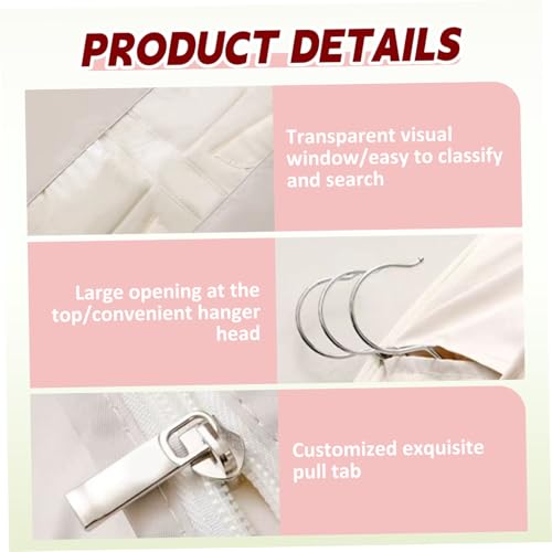 Space Saving Hanging Garment Bag with Self Compression Zipper 23x6x43 Garment Bag with Hanger & Visual Window for Down Coat, Suit2