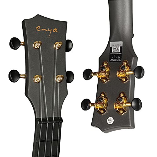 Concert ukulele Enya Nova U 23 "cutaway koolstofvezel beginner reizen ukulele kit waterdichte ukelele met koffer, riem, capo, snaren (zwart) - Image 8