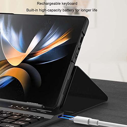 para Samsung Galaxy Z Fold 4/ Z Fold 3 Tampa do teclado do telefone,Couro Destacável Bluetooth Estoj