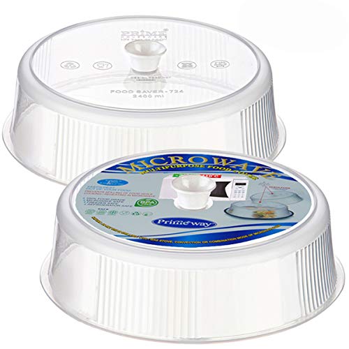 Image of Primeway Plastic O 21cm | Microwave Multipurpose Large Food Cover Lid | 8.25 inch | 2 Pcs Set | Transparent