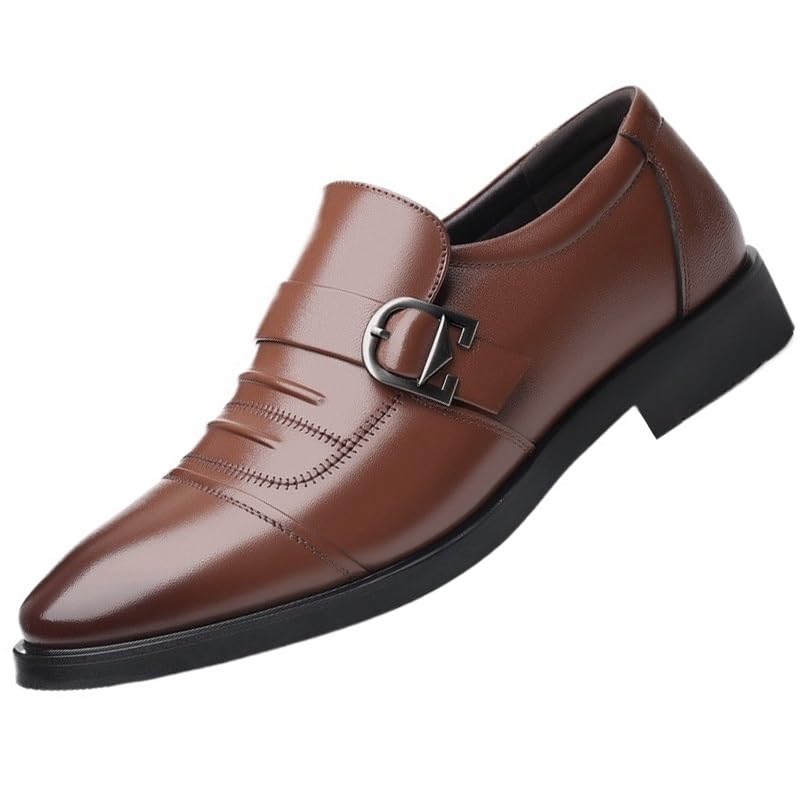 Mens Faux Patent Leather Oxfords Dress Shoes for Men Formal Business Wedding Slip On