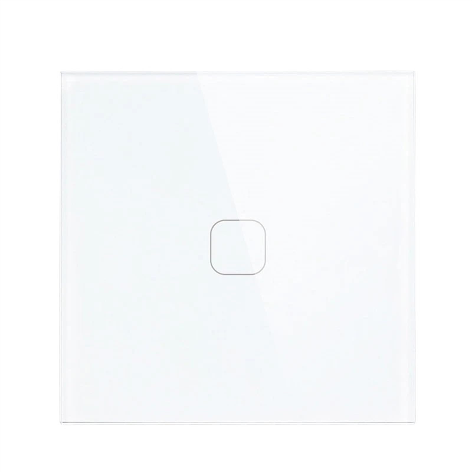 Interruptor de luz de Pared Interruptor de Pared, Interruptor táctil estándar, Panel de Cristal con LED, 1 Unidad, 1 vía, luz de Pared, Pantalla táctil(White)