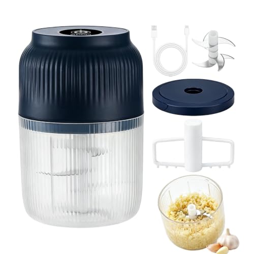 Picadora de ajo eléctrico, 350 ml inalámbrico portátil USB recargable