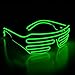 Aquat Glow Flashing Shutter Neon Rave Glasses El Wire LED Sunglasses Light Up DJ Costumes Voice Activated For Party, 80s, EDM RB02 (light green, black frame) 1