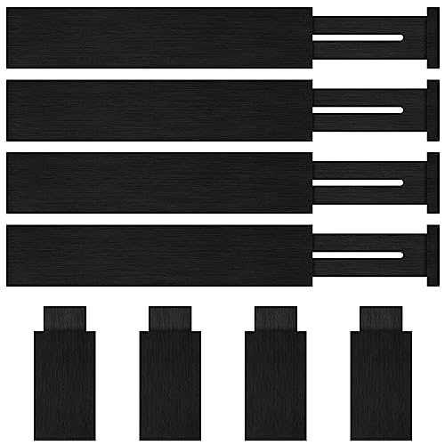 4 Pack Bamboo Drawer Dividers Organizer with Inserts 2.6'' High, Expandable from 12.5-21.7", Adjustable Drawer Organizer Separators for Utensils, Clothing, Office, Dresser, Bedroom, (Black)