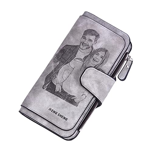 Cadeau parfait pour Noël : portefeuille femme cuir avec photo personnalisée