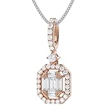 F/SI NEU 0,50 Karat Brilliant rund & Smaragdschliff Diamanten Anhänger erhältlich in 18 K weiß, gelb & Rose Gold mit amtlicher Punze Assay Office London.