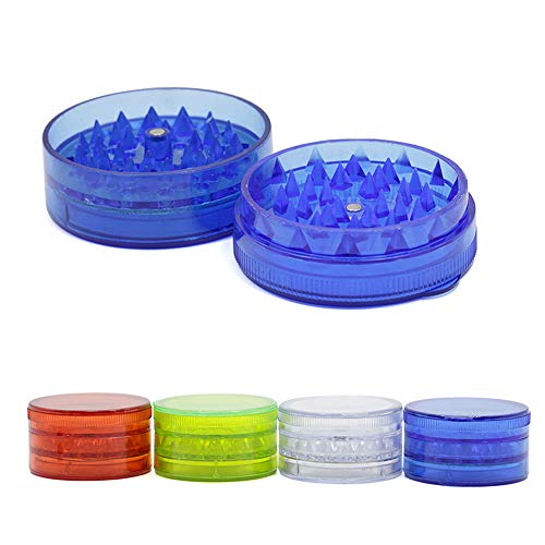 5 Part 60mm Plastic Tobacco Herb Grinder - 6 Colours