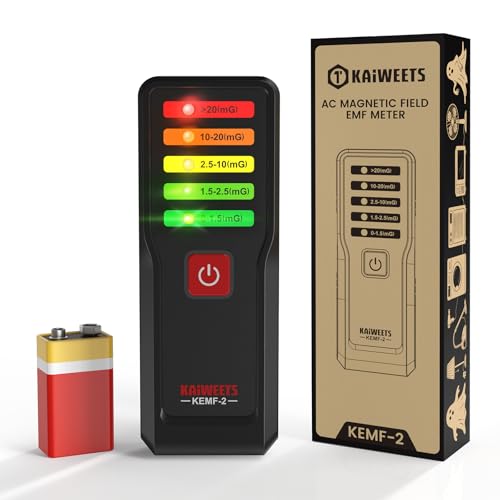 KAIWEETS Magnetic Field EMF Meter, Ghost Hunting Detector, Handheld Electromagnetic Paranormal Investigation Equipment with 5 Level LED Lights, EMF Reader for Home, Office, Outdoor Inspection