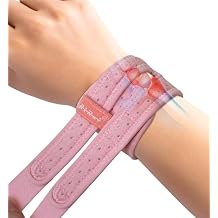 HiRui Wrist Brace for TFCC Tears, Adjustable Wristband Wrist Wraps Support for Fitness Weightlifting Tennis Tendonitis Carpal Tunnel Arthritis Pain Relief, One Size Adjustable Pink, 1 Pack