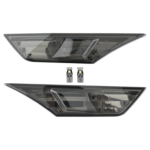 AUTOKAY Side Marker Lamp Turn Signal Light W/Led Bulbs Fits for Honda Civic 2016-2021-Smoke