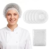 Iyxeo 200 Einweg Haarnetz, Bouffant Kopfhaube aus Vliesstoff für Lebensmittelindustrie, Küche, Pflege, Schönheit und Catering, Weiss