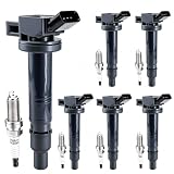 Toranex UF495 Ignition Coils Pack & 6176 Iridium Spark Plug Compatible with Toyota Camry 2006-2011,Tacoma 2005-2015, Tundra 2005-2011, FJ Cruiser 2007-2009, 4Runner 2003-2009, Set of 6