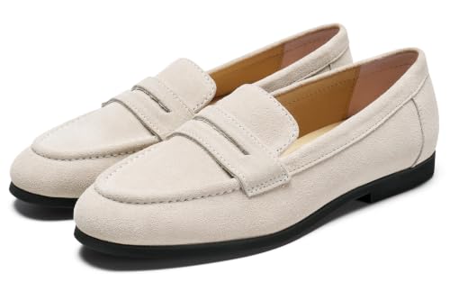 Image of Journey West Suede Tassel Loafer for Women Slip-on Belgian Penny Loafers Shoes for Women in Many Colors