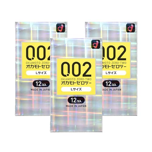 コンドーム オカモトゼロツー0.02 Lサイズ ポリウレタン (PU) 12コ入 3個セット 避妊具 こんどーむ 中身がバレない包装コンドーム (3) - 画像1