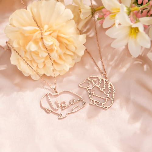 AILIN Personalized Rabbit Necklace For Women Customize Hedgehog Hamster Bearded Dragon Chameleon Pendant Necklace With Name Pet Jewelry Gifts For Daughter Mother Grandma4