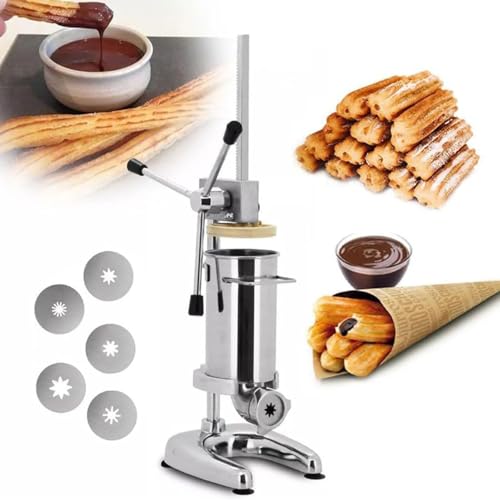 GEJLELDS Máquina para Hacer Churros españoles eléctricos de Acero Inoxidable, Palo para Masa, máquina para Hacer Churros españoles Verticales comerciales,2L