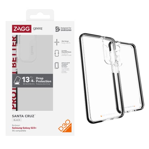 Coque Samsung S23+ fine ZAGG Gear4 Santa Cruz - Protection idéale pour charger sans fil