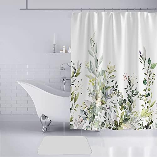HORIWE Floral Shower Curtain Waterproof Mould & Mildew Resistant Washable Bathroom Curtain Decor with Retro Flower Picture Quick-Drying Shower Curtain with 12 hooks(Vintage Plant, 180x180cm(71"x71"))