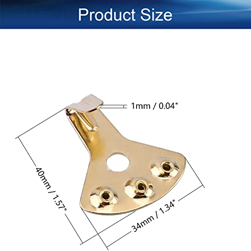 Image of Picture Hangers 1mm Thick Picture Hooks with Nails Professional Picture Hanging Kit, for Office Pictures House Decoration Clock Wall Mounting Brass Tone 5pcs
