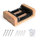 TonTool Wooden Boot Brush Scraper Outdoor - Boot Scrubber - Boot scrapers with Brushes Outdoor Mud & Dirt -8.27 * 5.91 * 2.52