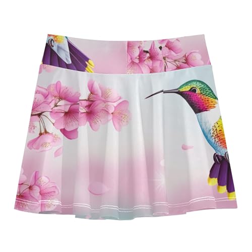 Athletic Shorts Girls Skorts Toddlers Tennis Skirts Gymnastics Butterfly Skirt Hummingbird Pink Cherry Blossom 3t2