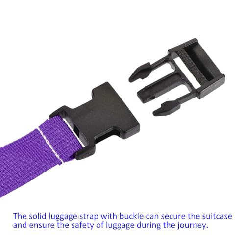 Image of M METERXITY 1 Pack Luggage Straps- Travel Baggage Accessory Adjustable Suitcase Belt with Quick Release Buckle, Apply to Travel (1.5 Meters, Purple)