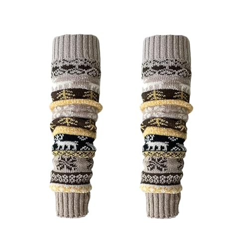 Image of Wool Leg Warmer for Women,Bohemian Knitted Ankle Warmers Winter Long Knit Boot Cuffs Socks for Women