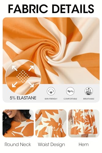 Image of Runwind Vintage Dress for Women - 3 /4 Sleeve Casual A-Line Wedding Guest Cocktail Dress with Pockets