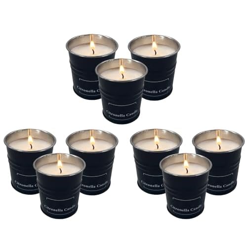 Enhanced Scents Outdoor Citronella Candles, 9 Pack, 2×2, 1.8oz, Black, Repel Scented Candles, Control, for Patio, Camping, Indoor