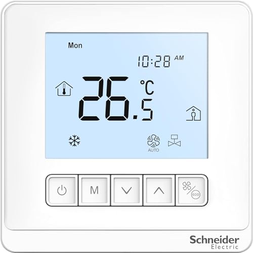 BMS - Termostato para ventilador y convector (2 tubos, encendido/apagado, 240 V), color blanco